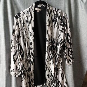 Black and White Patterned Women's Blazer